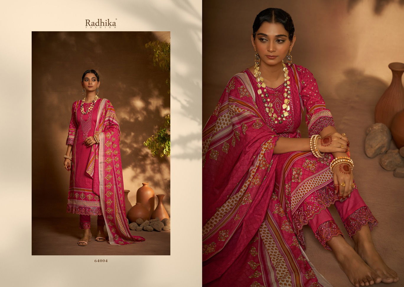 Mehndi By Azara Radhika Pakistani Print Cambric Cotton Dress Material  Wholesale Price In Surat